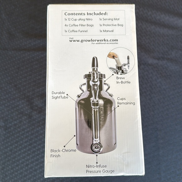 Growler Werks ukeg nitro. Black chrome. NIB - Picture 4 of 6